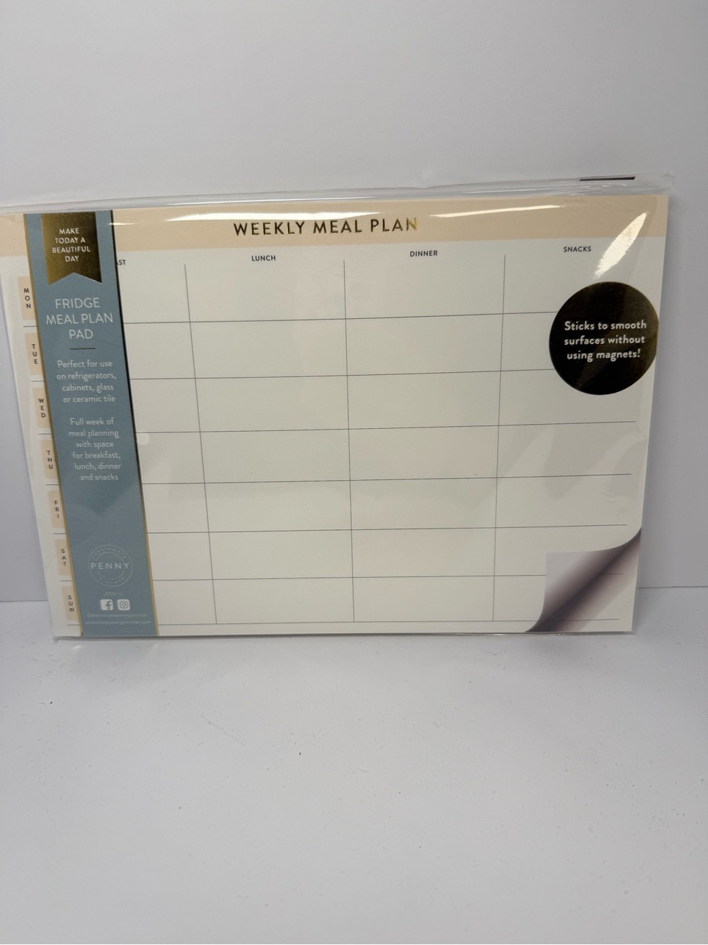 Penny Weekly Meal Plan Pad - Cream Fridge Planner